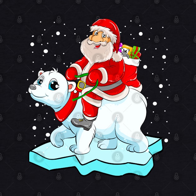 Santa Riding Panda Bear Christmas by E